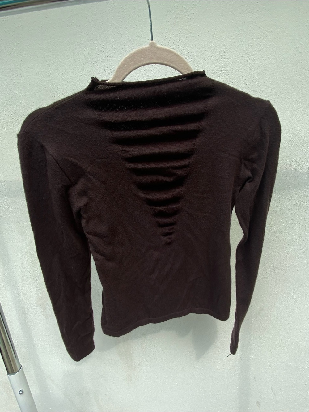 Anthropologie Brown Ruched High Neck Sweater Size XS